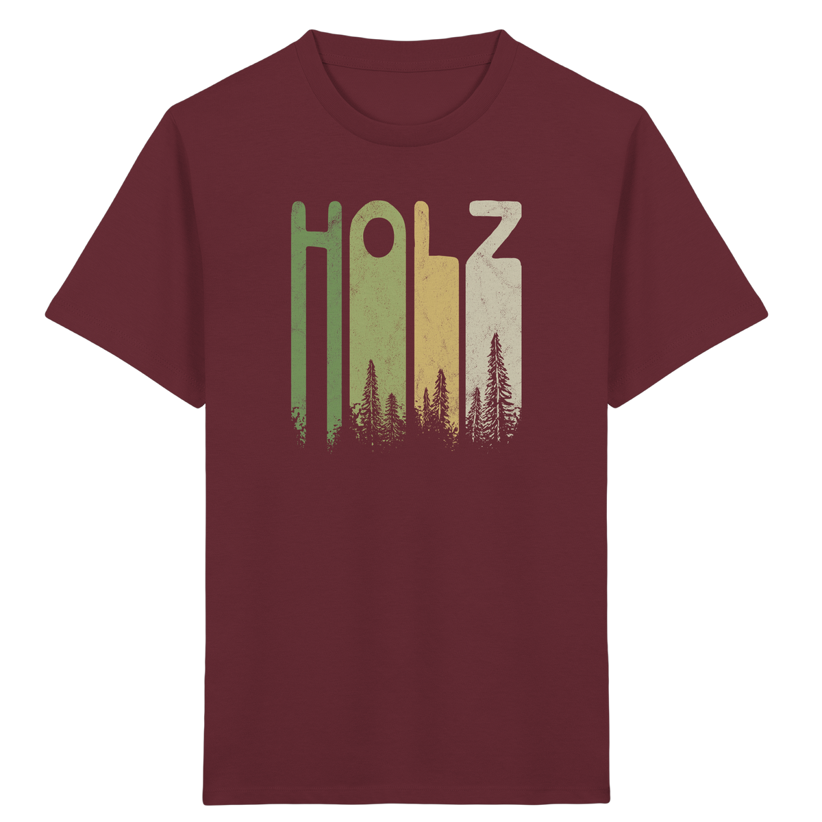 Holz Retro Wald Schriftzug - Kids Organic Shirt