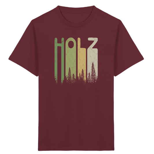 Holz Retro Wald Schriftzug - Kids Organic Shirt