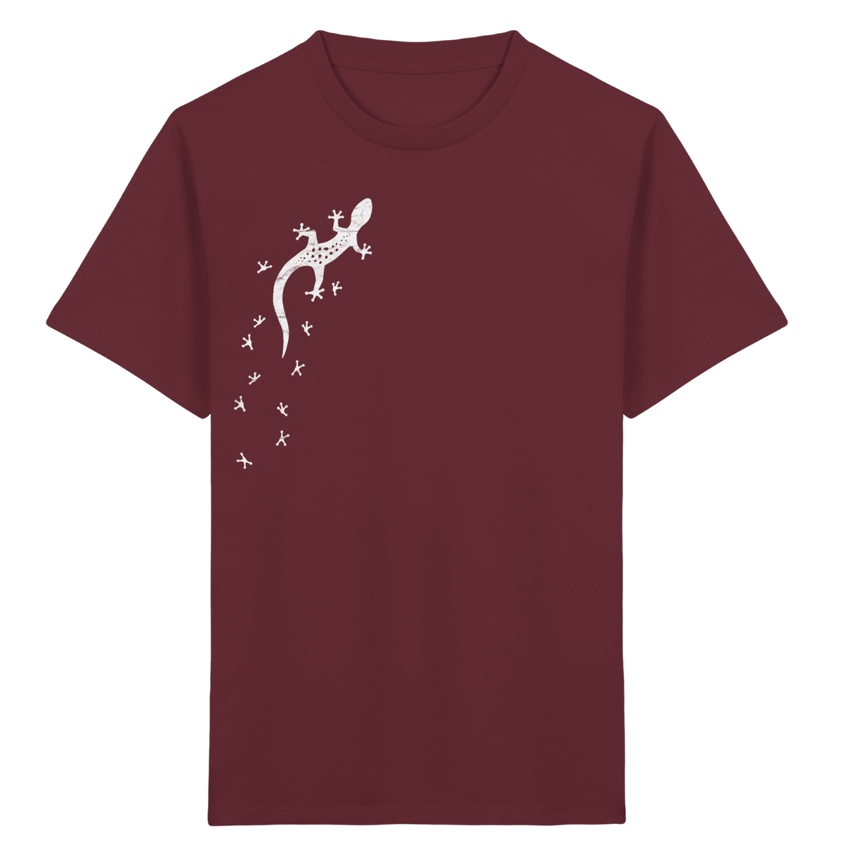 Gecko Eidechse Silhouette hell - Kids Organic Shirt