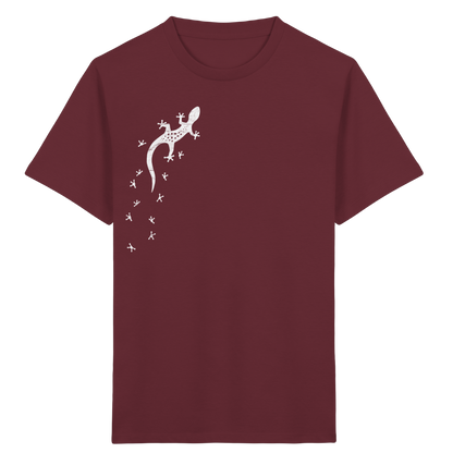 Gecko Eidechse Silhouette hell - Kids Organic Shirt
