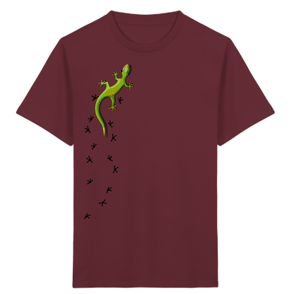 Kletternder Gecko mit Spuren - Kids Organic Shirt