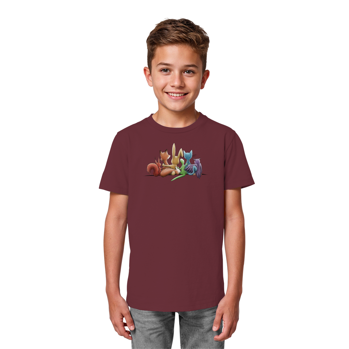 Regenbogen Tiere für Freundschaft, Toleranz und Vielfalt - Kids Organic Shirt