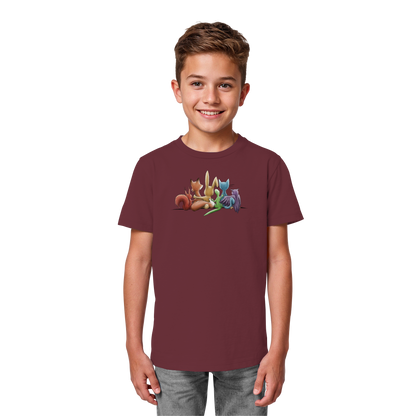 Regenbogen Tiere für Freundschaft, Toleranz und Vielfalt - Kids Organic Shirt