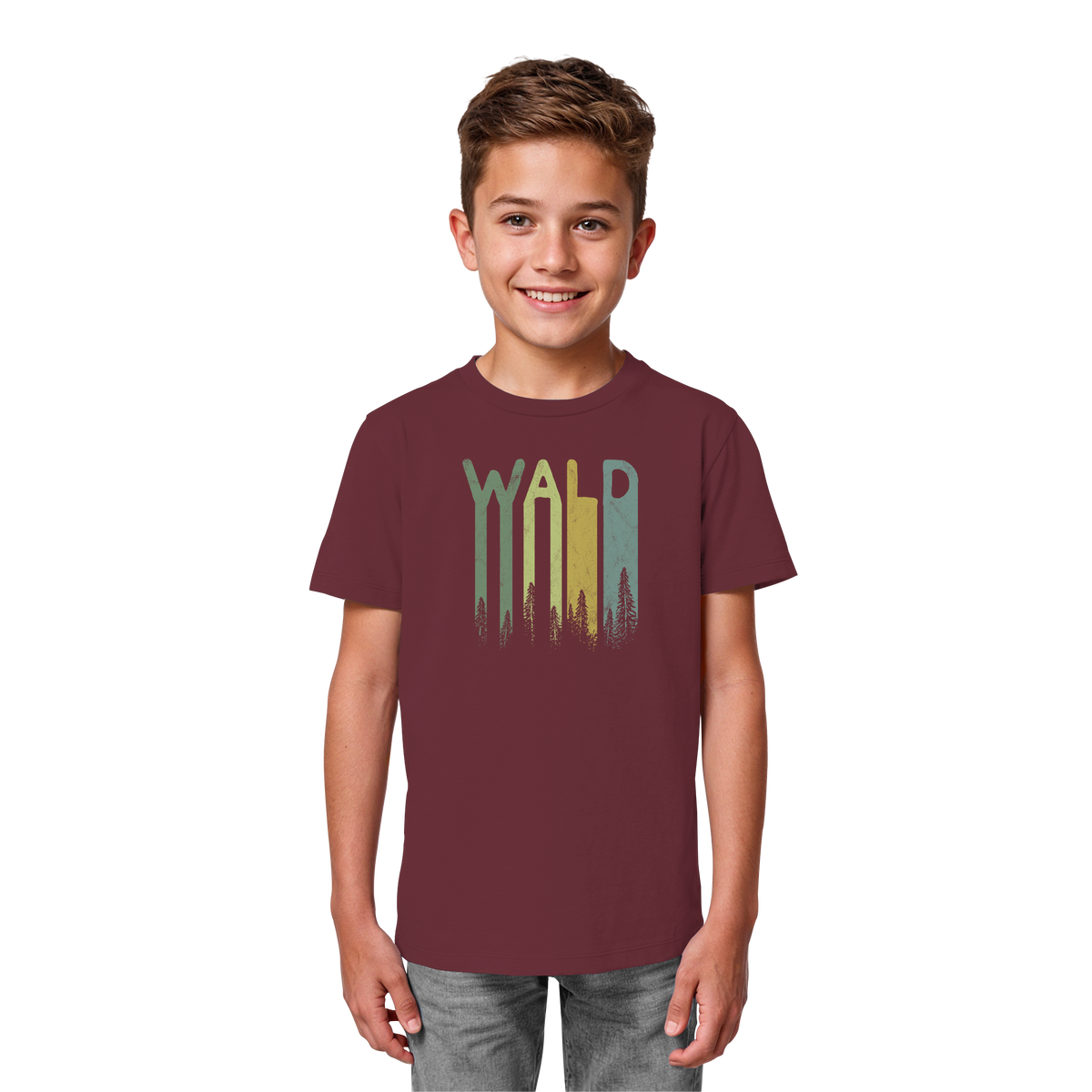 Wald Retro Forst Schriftzug - Kids Organic Shirt