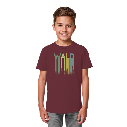 Wald Retro Forst Schriftzug - Kids Organic Shirt