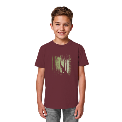 Einsamer Wolf im Zwielicht Wald  - Kids Organic Shirt