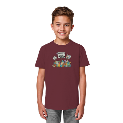 Demo-Katzen gegen Faschismus und für Vielfalt - Kids Organic Shirt