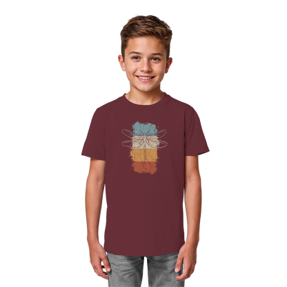 Retro Kunst Libelle | Vintage Dragonfly - Kids Organic Shirt