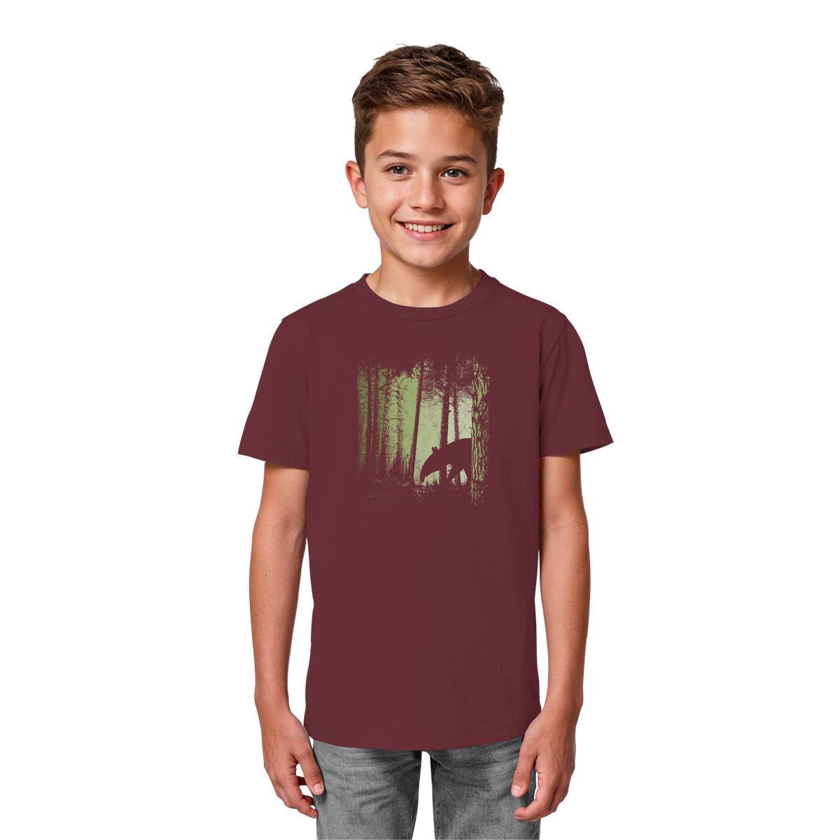 Lässiger Tapir im Zwielicht Wald - Kids Organic Shirt