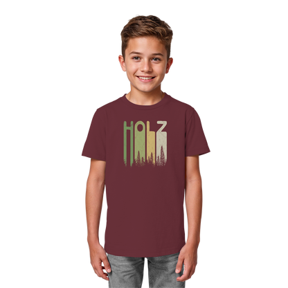 Holz Retro Wald Schriftzug - Kids Organic Shirt