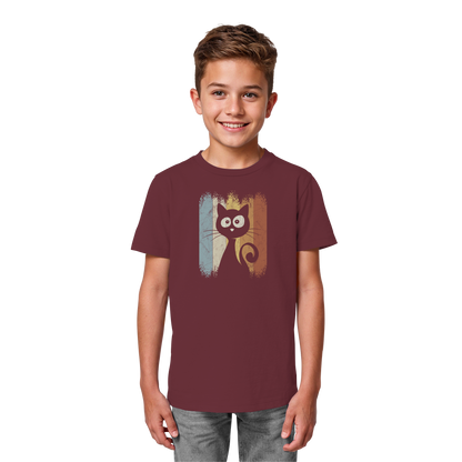 Retro Katze Silhouette - Kids Organic Shirt
