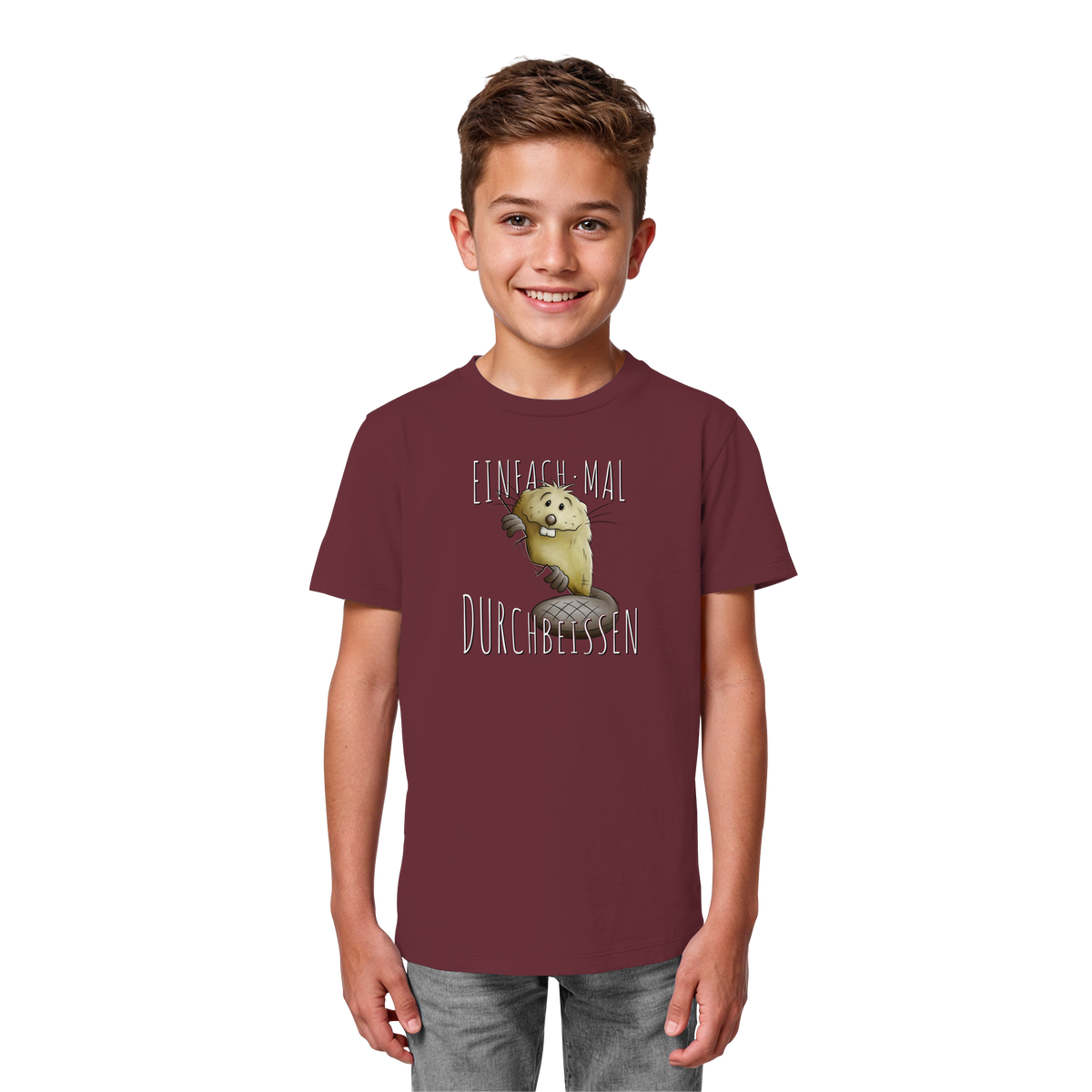 Einfach mal Durchbeissen Biber - Kids Organic Shirt