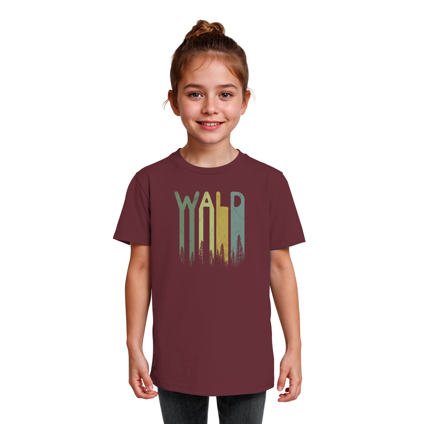 Wald Retro Forst Schriftzug - Kids Organic Shirt