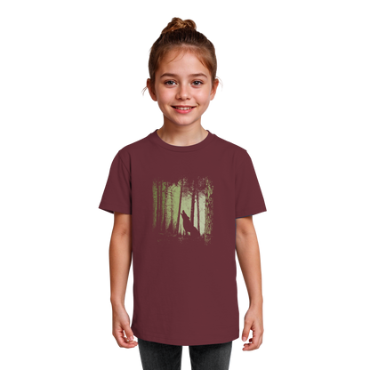 Einsamer Wolf im Zwielicht Wald  - Kids Organic Shirt