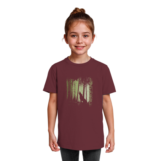 Einsamer Wolf im Zwielicht Wald  - Kids Organic Shirt