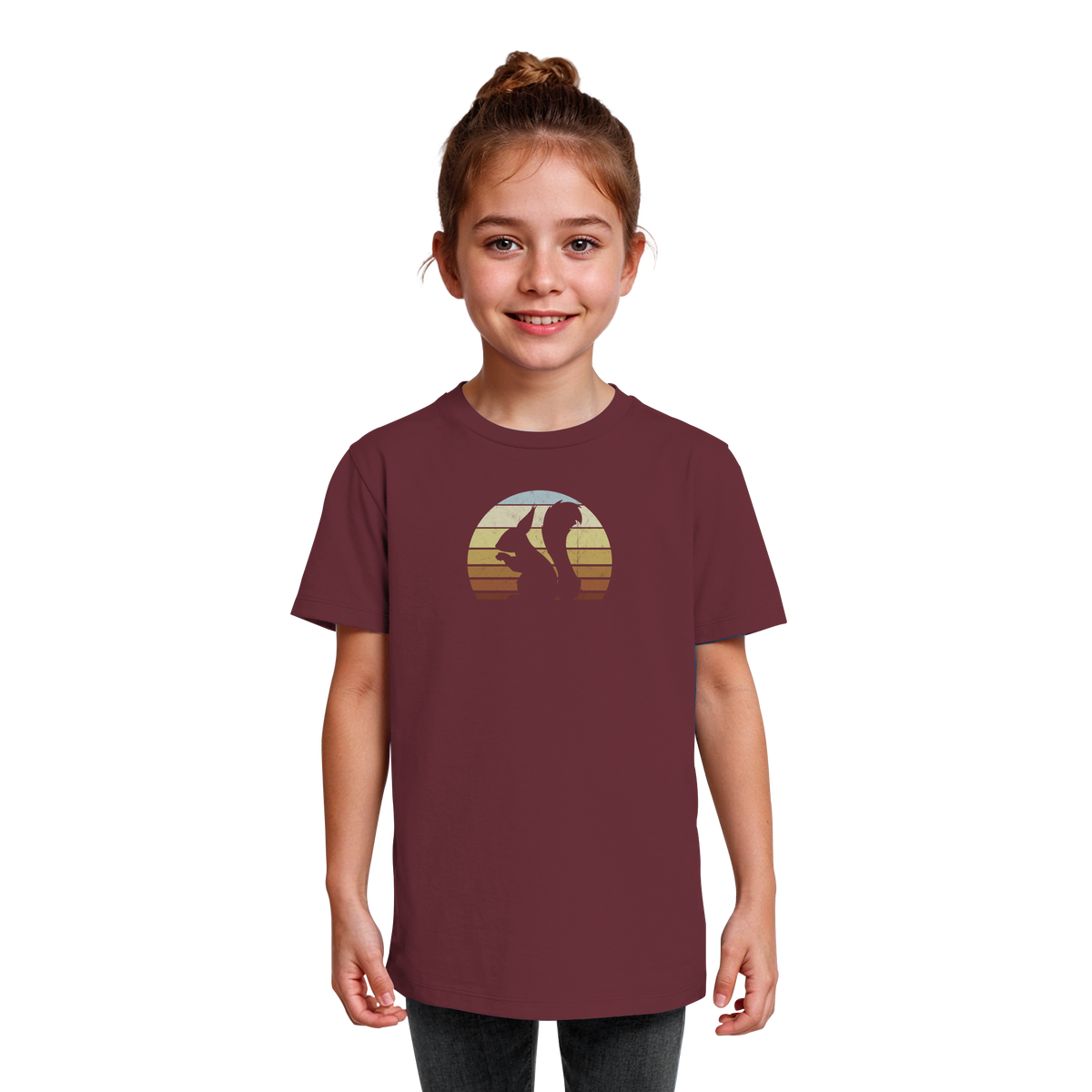 Retro Eichhörnchen Silhouette - Kids Organic Shirt
