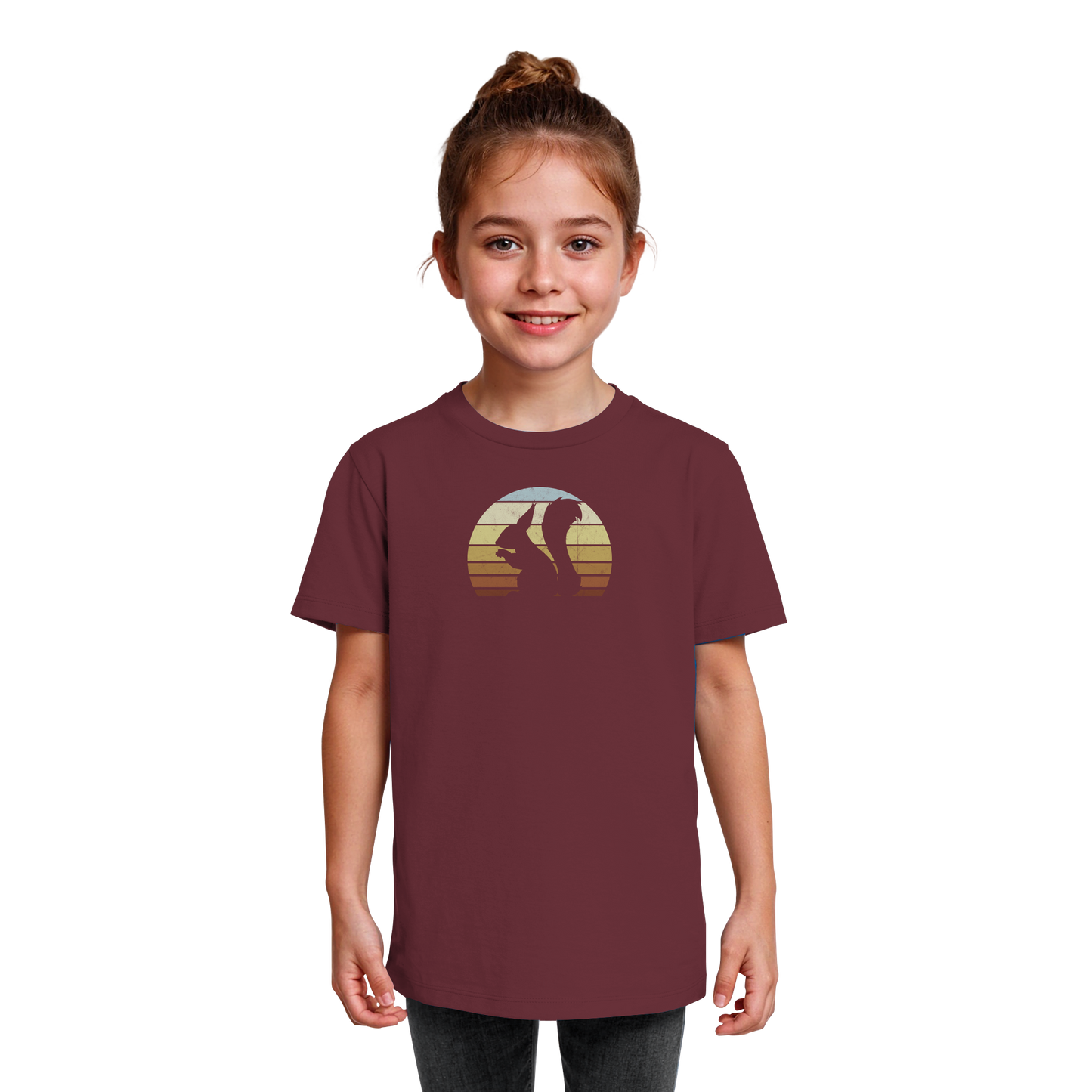Retro Eichhörnchen Silhouette - Kids Organic Shirt