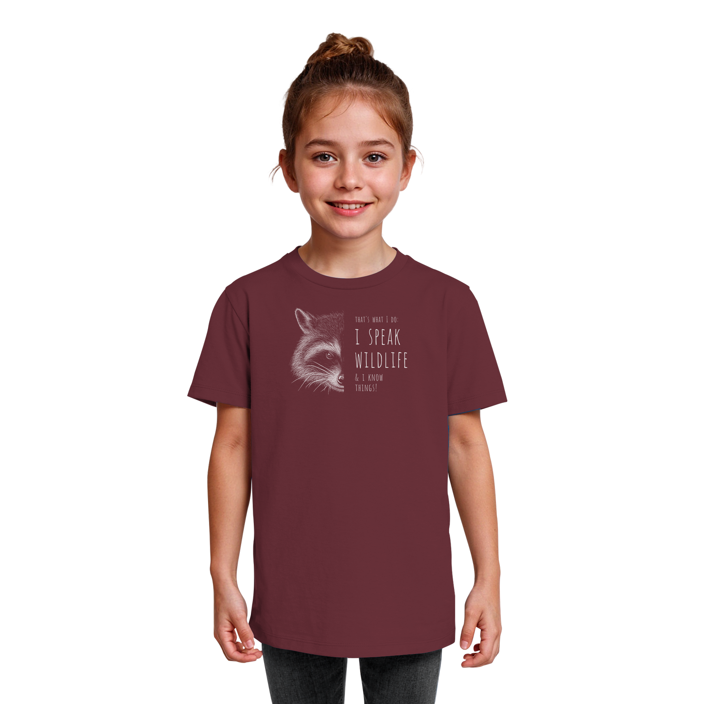 I Speak Wildlife And I Know Waschbär - Kids Organic Shirt
