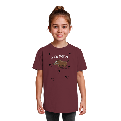 Sauwild wilde Sau | Wildschwein Keiler - Kids Organic Shirt