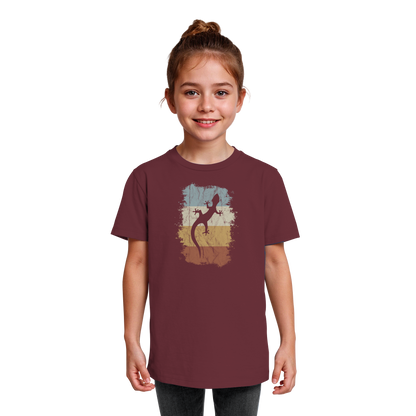 Retro Gecko Salamander Silhouette - Kids Organic Shirt