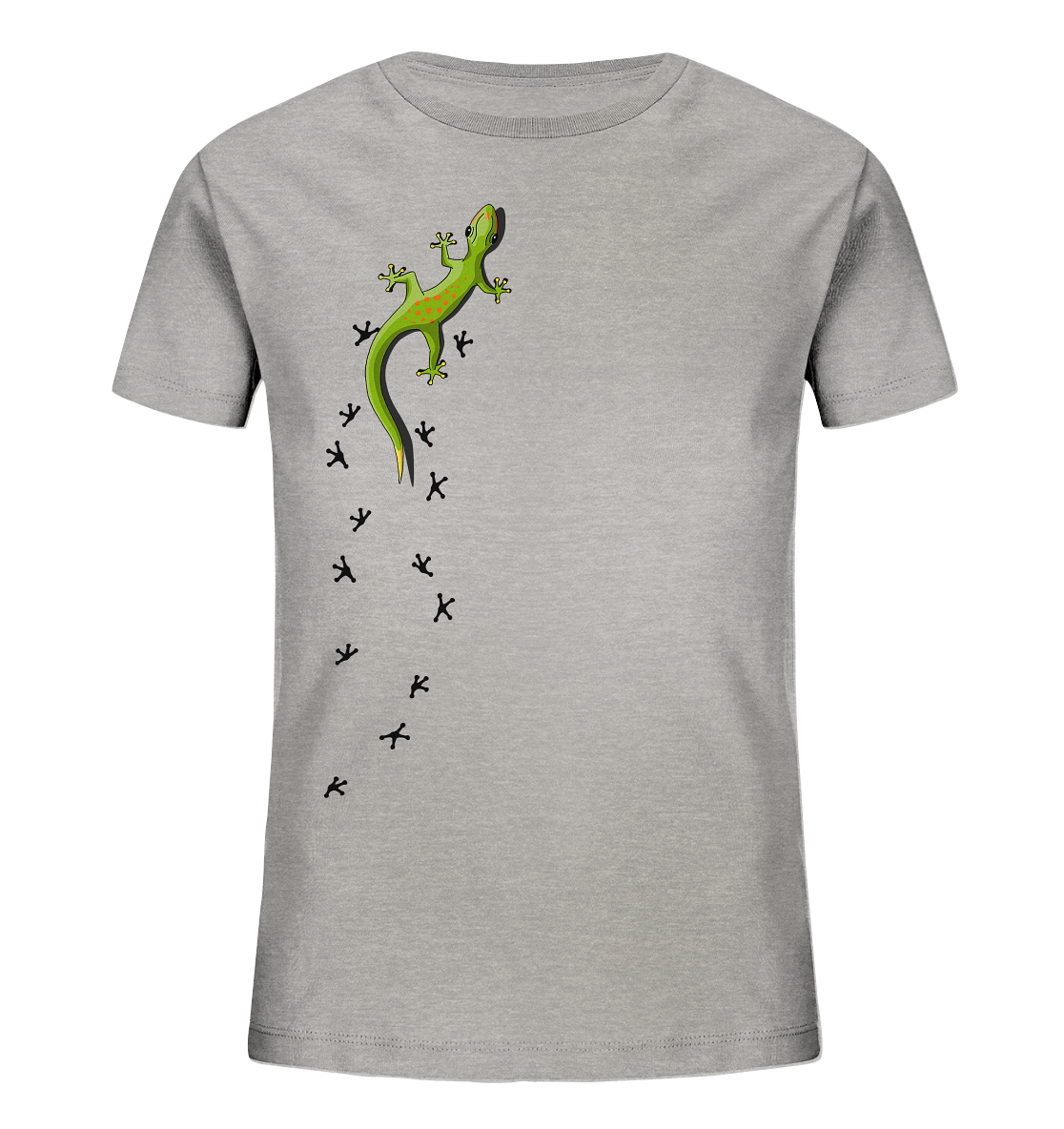 Kletternder Gecko mit Spuren - Kids Organic Shirt