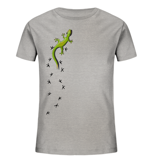 Kletternder Gecko mit Spuren - Kids Organic Shirt