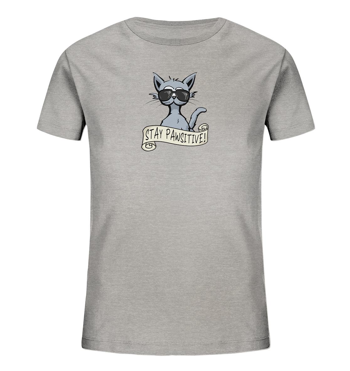 Stay Pawsitive Bleib lässig Hipster Katze - Kids Organic Shirt