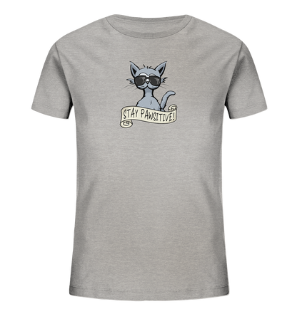 Stay Pawsitive Bleib lässig Hipster Katze - Kids Organic Shirt
