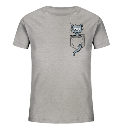 Verrückte Katze in Deiner Brust-Tasche - Kids Organic Shirt