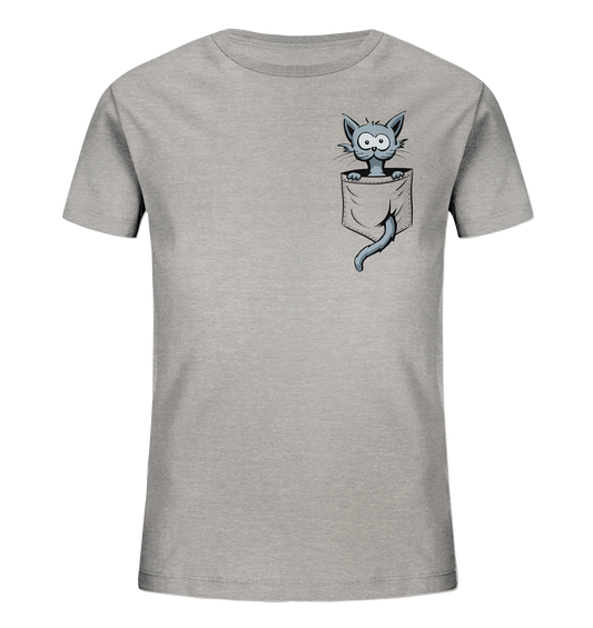 Verrückte Katze in Deiner Brust-Tasche - Kids Organic Shirt