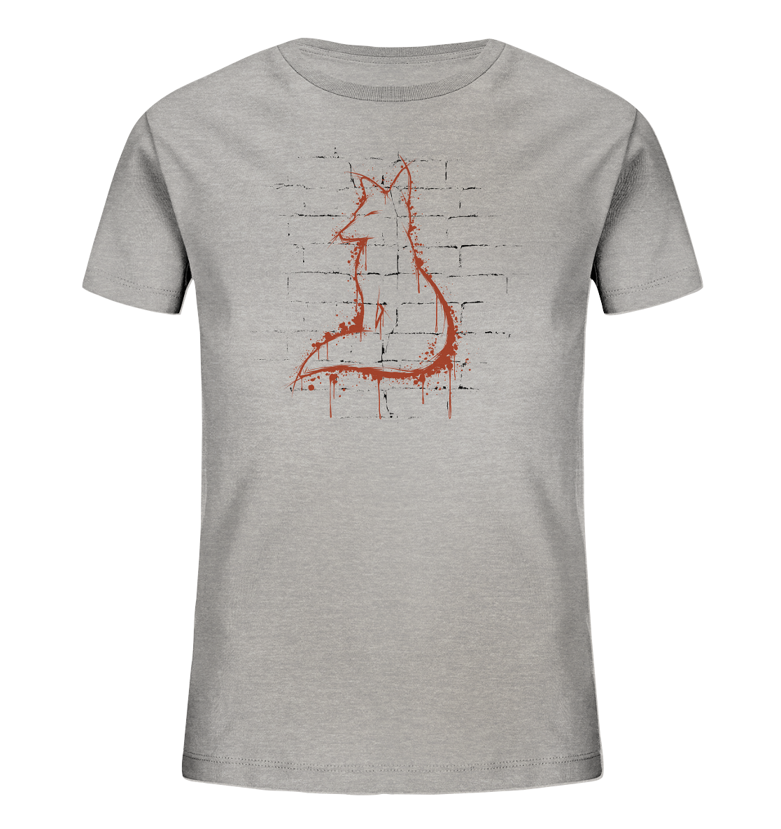 Street Art Fuchs Silhouette - Kids Organic Shirt