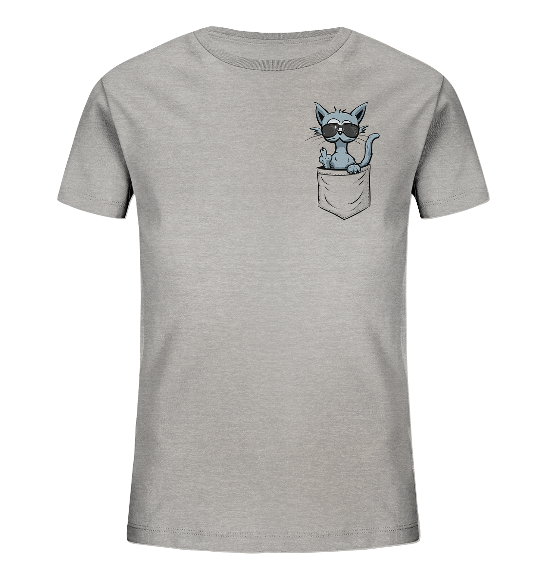 "Fuck Off" Mittelfinger Katze in der Tasche - Kids Organic Shirt