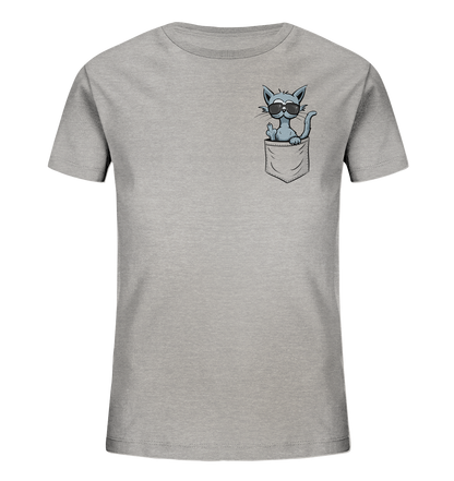 "Fuck Off" Mittelfinger Katze in der Tasche - Kids Organic Shirt