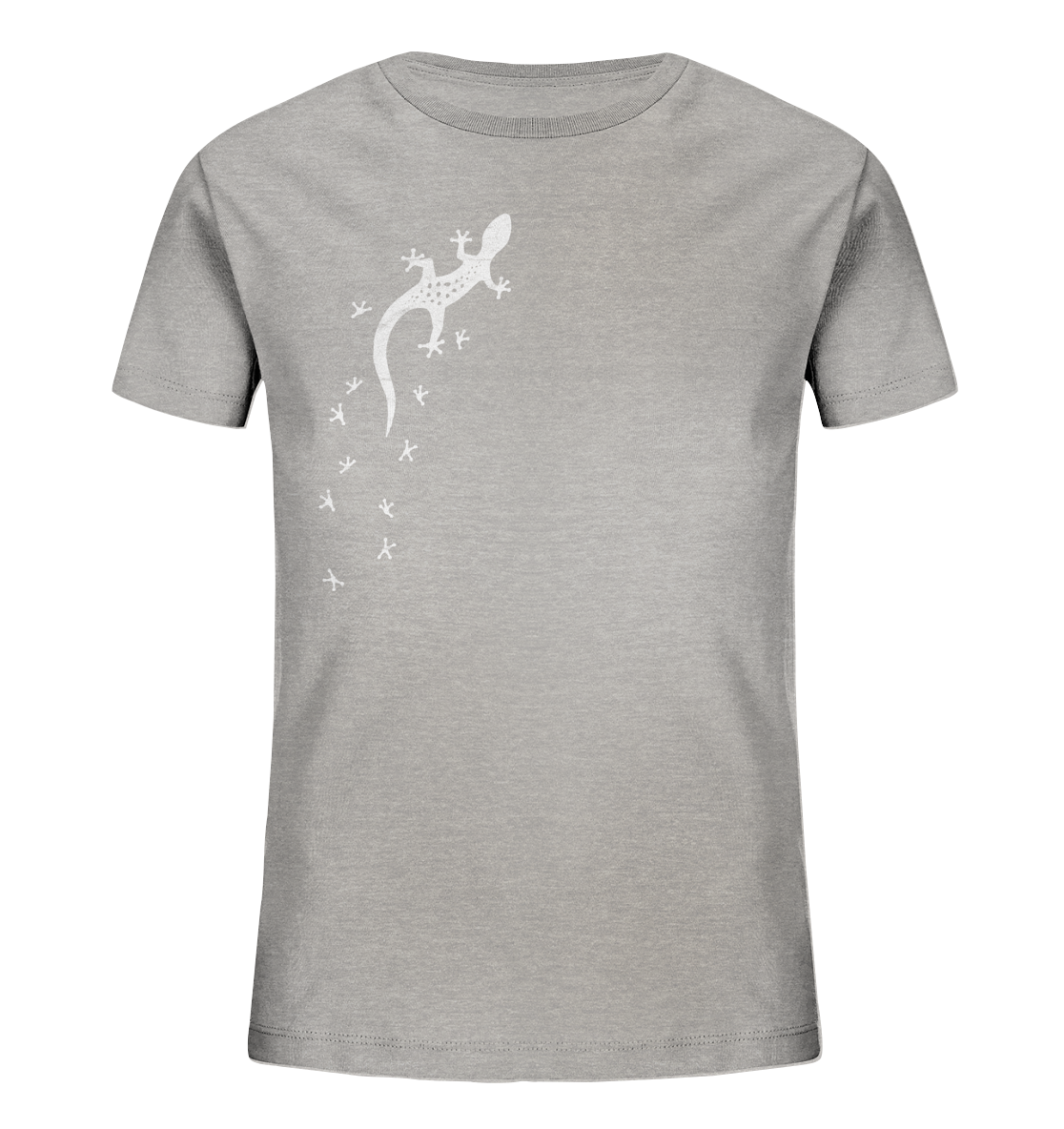 Gecko Eidechse Silhouette hell - Kids Organic Shirt