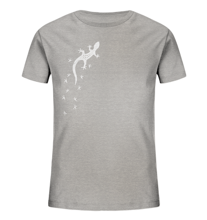 Gecko Eidechse Silhouette hell - Kids Organic Shirt