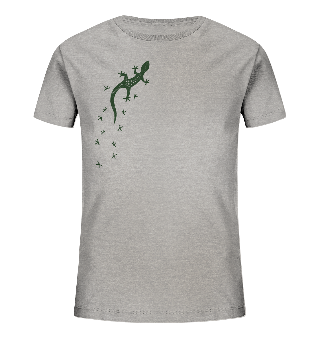 Gecko Eidechse Silhouette dunkel - Kids Organic Shirt