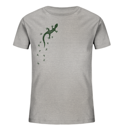 Gecko Eidechse Silhouette dunkel - Kids Organic Shirt