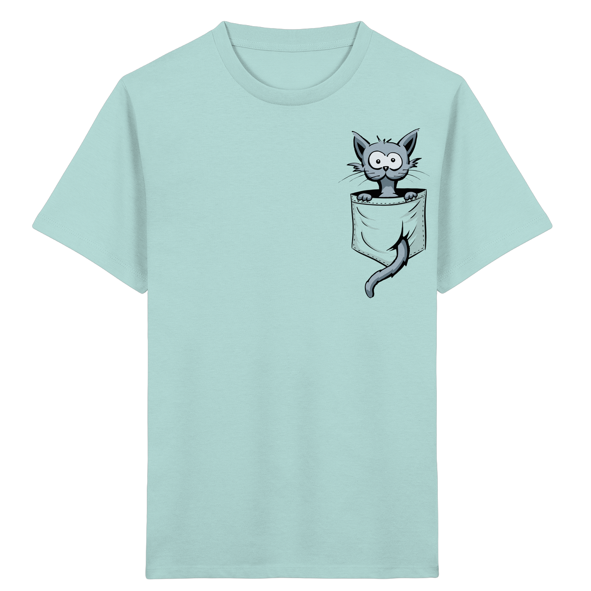 Verrückte Katze in Deiner Brust-Tasche - Kids Organic Shirt
