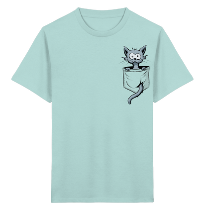 Verrückte Katze in Deiner Brust-Tasche - Kids Organic Shirt