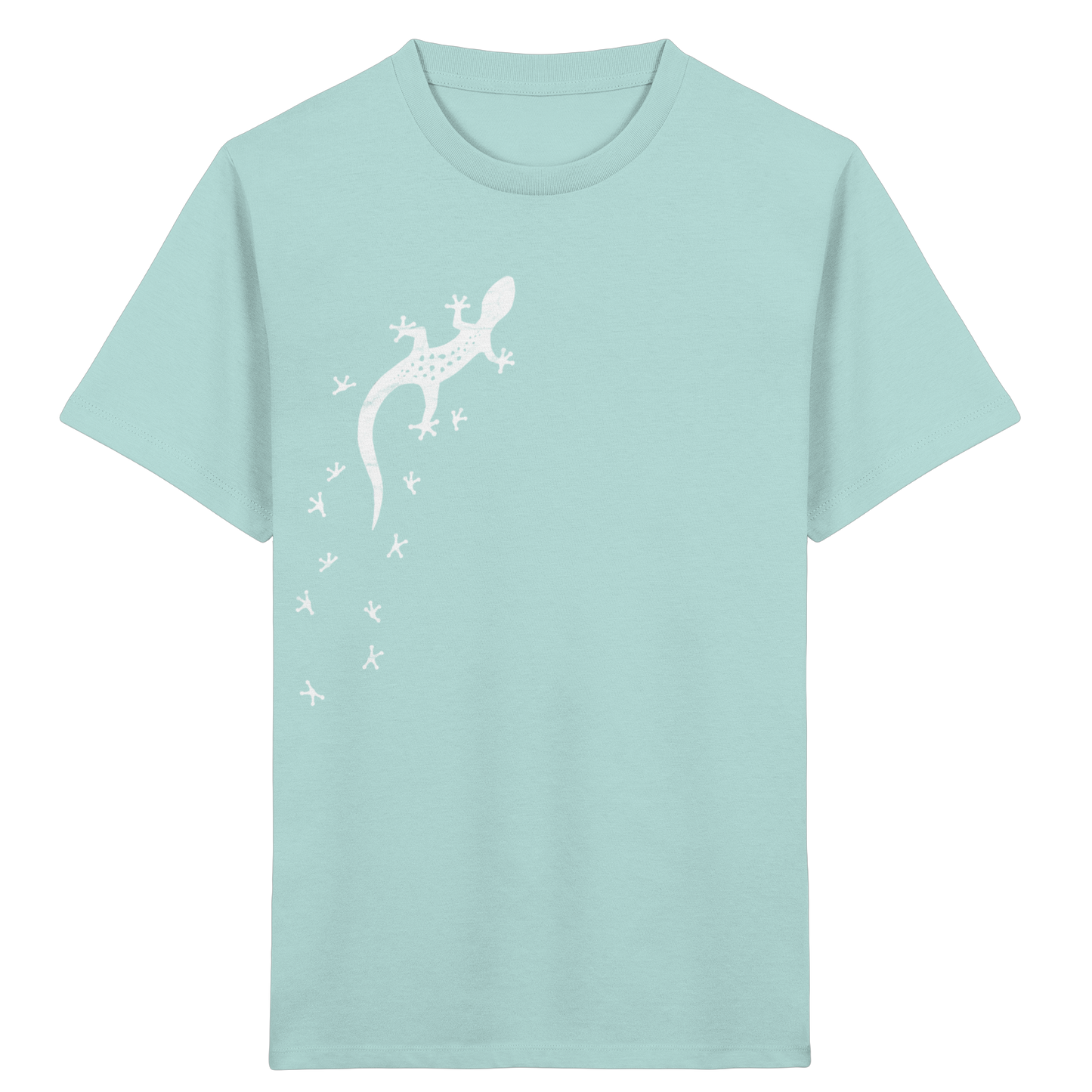 Gecko Eidechse Silhouette hell - Kids Organic Shirt