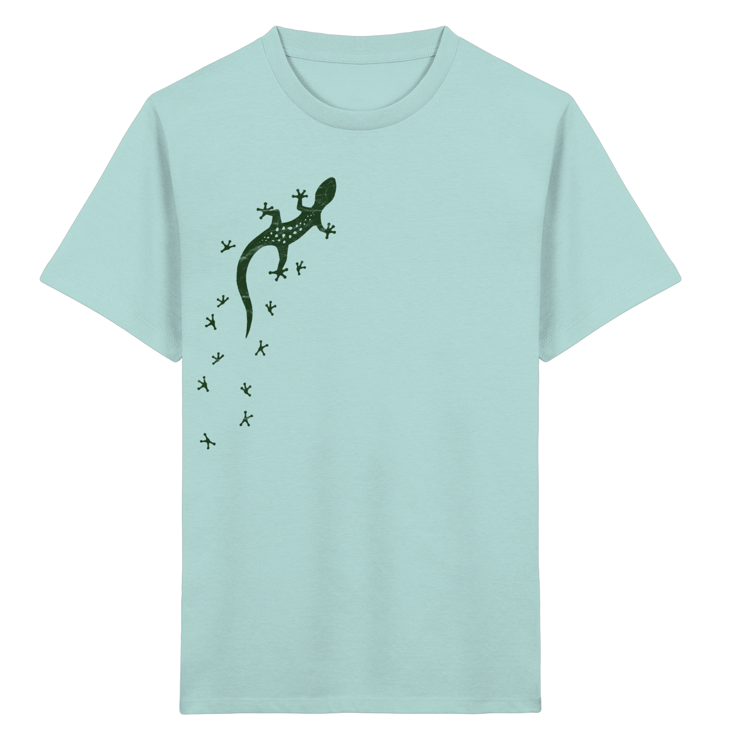 Gecko Eidechse Silhouette dunkel - Kids Organic Shirt
