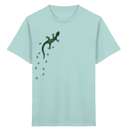 Gecko Eidechse Silhouette dunkel - Kids Organic Shirt