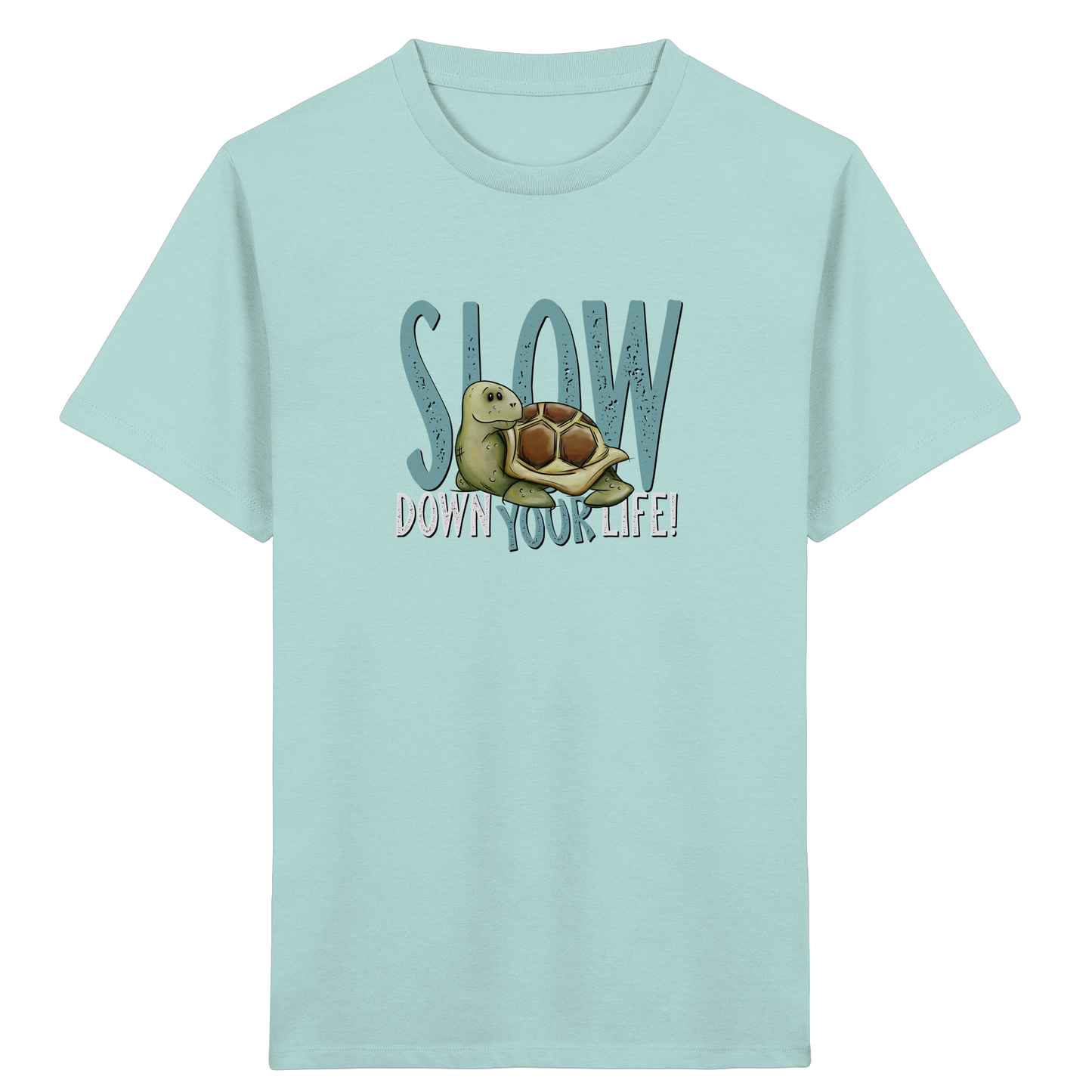 Slow Down Your Life Schildkröte - Kids Organic Shirt