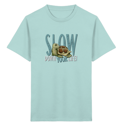 Slow Down Your Life Schildkröte - Kids Organic Shirt
