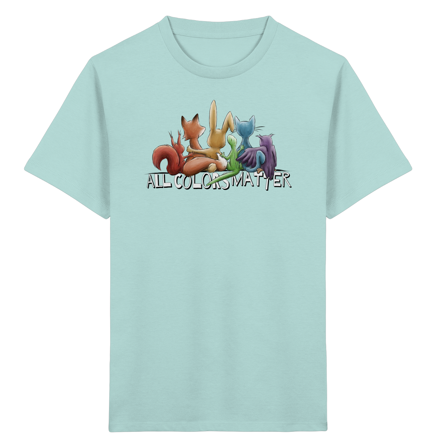 All Colors Matter! Regenbogen Tiere für Vielfalt - Kids Organic Shirt