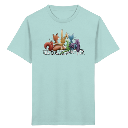 All Colors Matter! Regenbogen Tiere für Vielfalt - Kids Organic Shirt