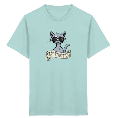 Stay Pawsitive Bleib lässig Hipster Katze - Kids Organic Shirt
