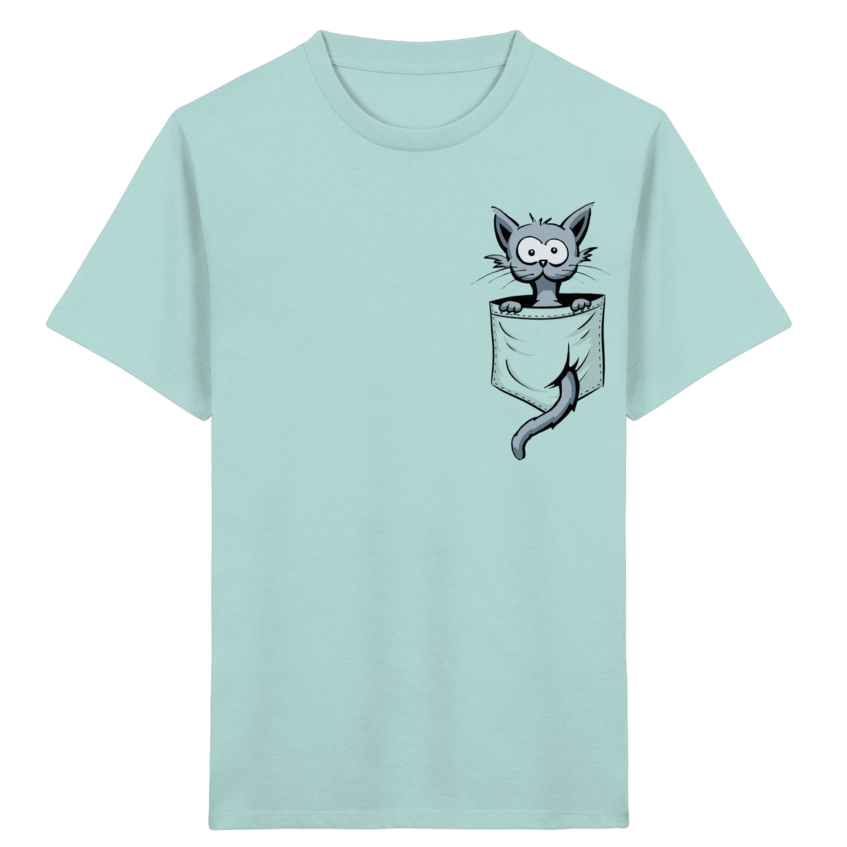 Verrückte Katze in Deiner Brust-Tasche - Kids Organic Shirt