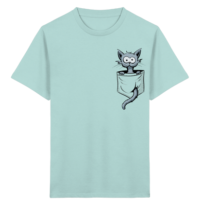 Verrückte Katze in Deiner Brust-Tasche - Kids Organic Shirt