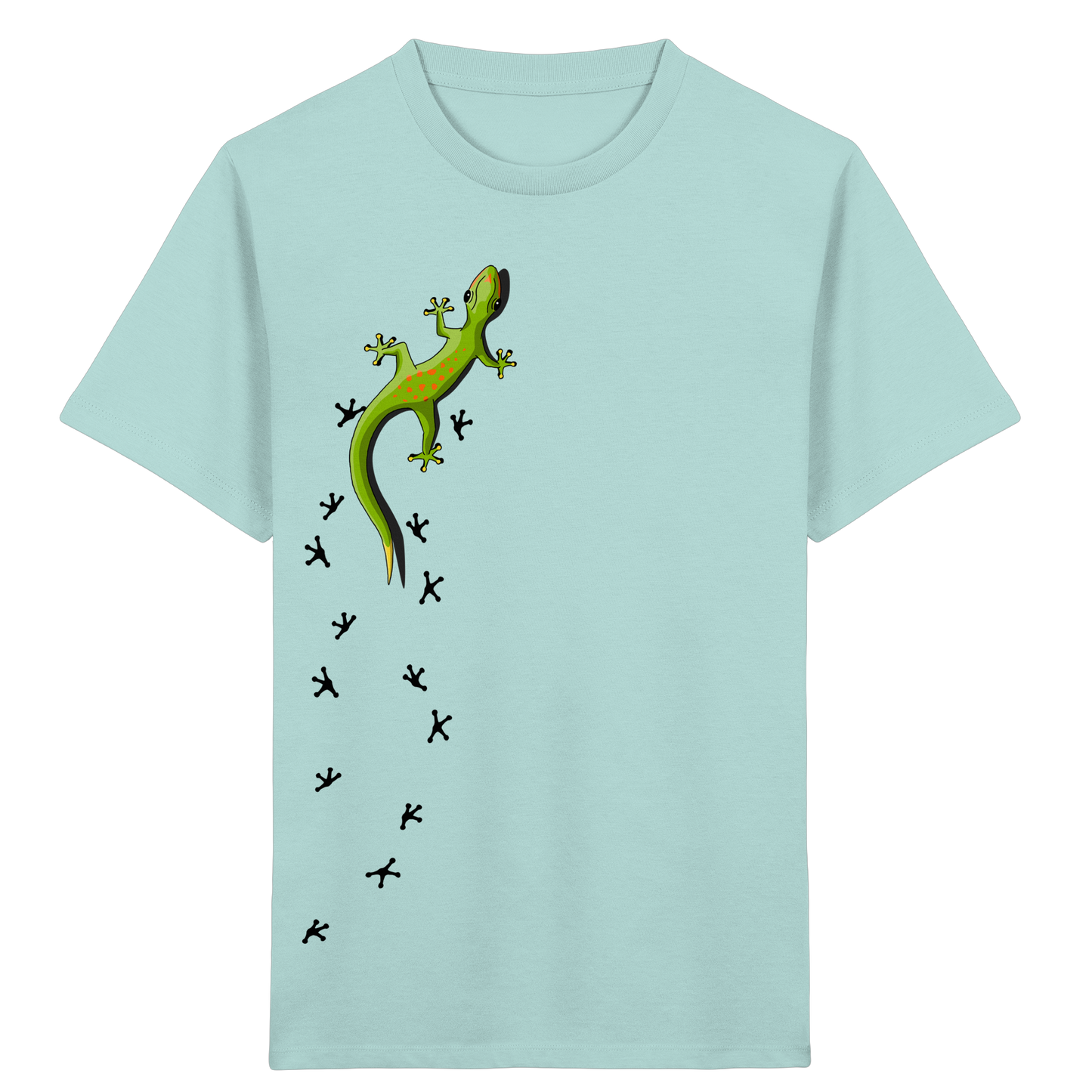 Kletternder Gecko mit Spuren - Kids Organic Shirt